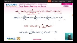 Lecture video1_17EE81_Module-4_State Space Model for Two Area System_R.Gunasekari