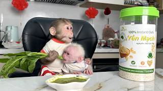 Lala prepare cooking ingredients for the baby monkey making Mom extremely surprised!