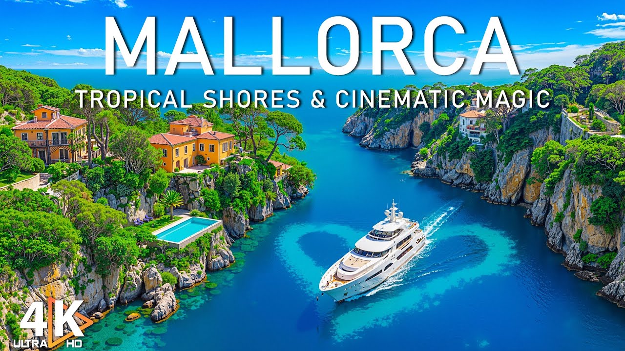 [4K] Майорка 2025 🇪🇸 Кинематографический фильм о скрытых бухтах и ​​пляжах Средиземного моря