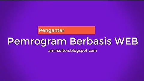Pengantar Pemrograman Berbasis WEB