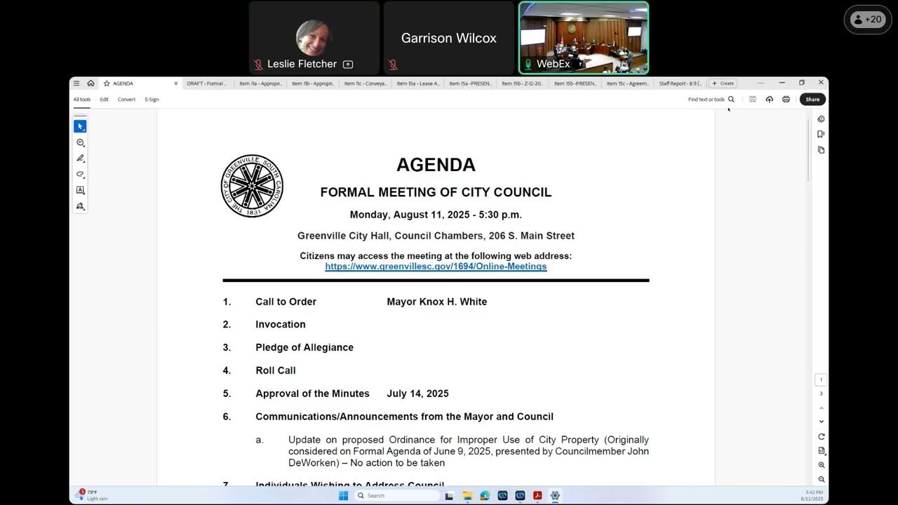 City Council Formal Meeting August 11, 2025 City Council Formal Meeting August 11, 2025