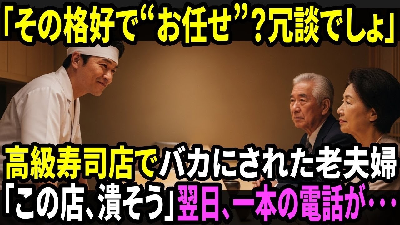 『その格好で“お任せ”ですか？』高級寿司店で見下された老夫婦「この店、潰そう」──翌日、店長のもとに一本の電話が…