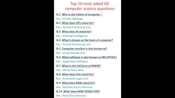 GK computer Questions and answers..... Who is the father of computer?