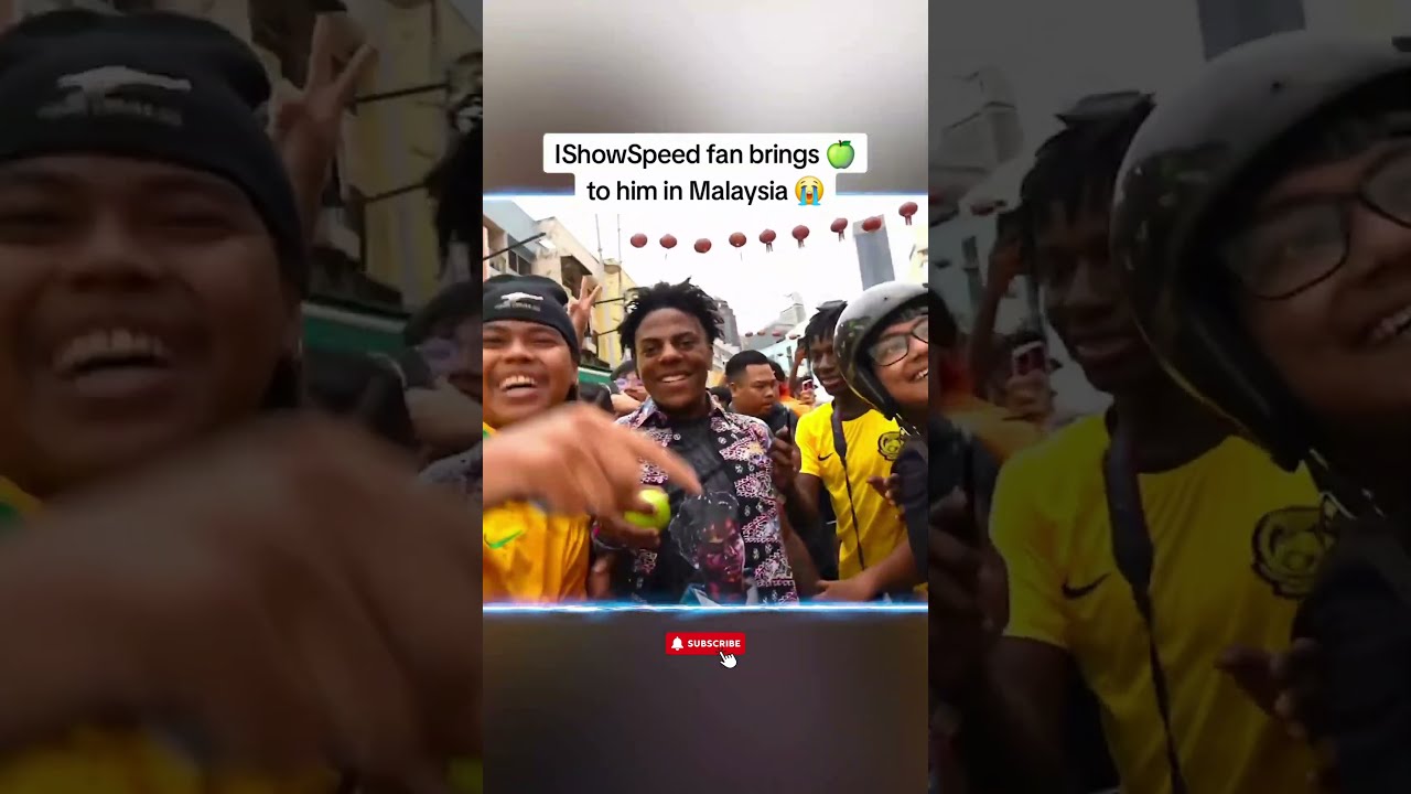 IShowSpeed Fan Brings A Green Apple To Him In Malaysia 