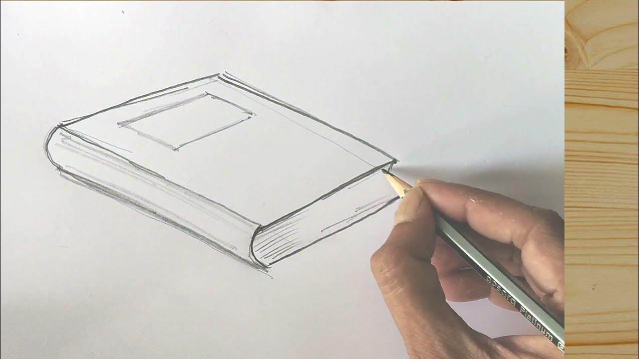 How to draw 3d perspective book pencil pen easy Step by step ...