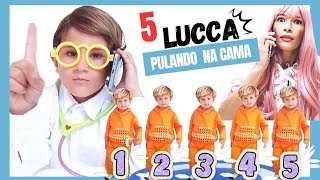 Música Infantil: Cinco Lucca Pulando Na Cama. Diversão Com Hugo e Lucca Alegria.