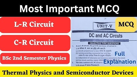BSc 2 Semester Physics Exam | Important MCQ | Unit 5 | Part 1 | Semiconductor Devices | Electronics