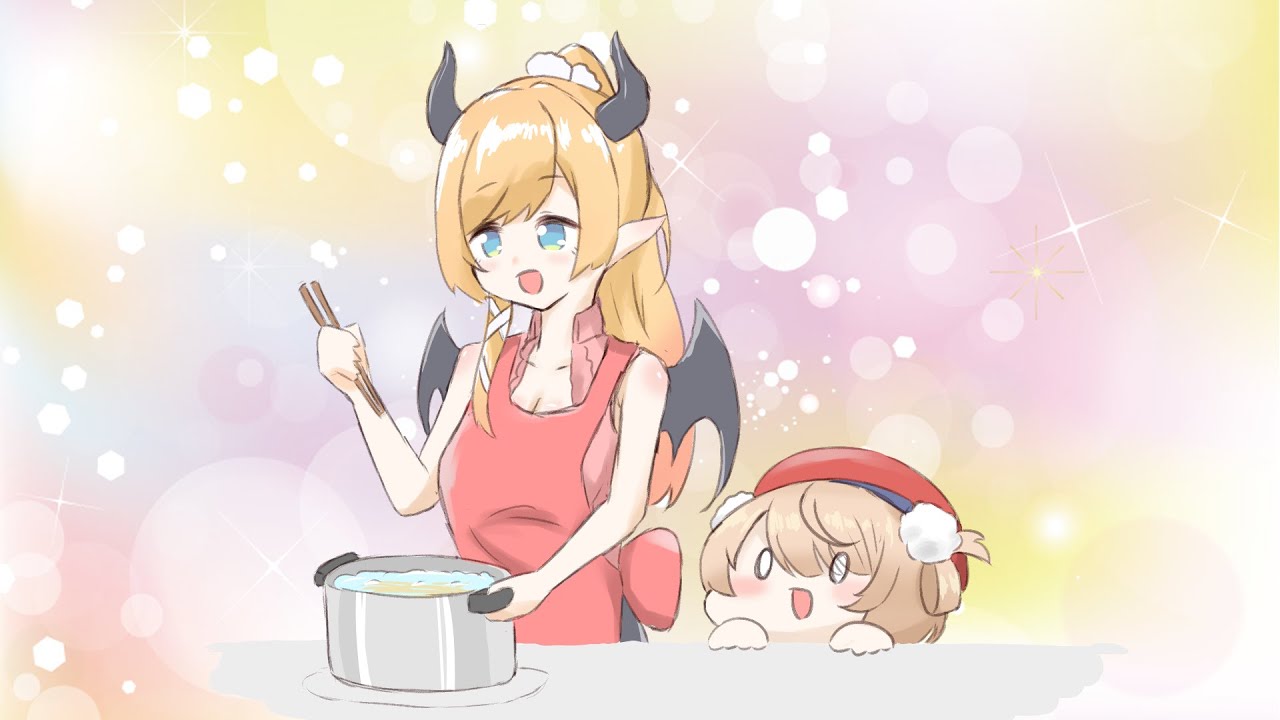 ういちょこパスタ【しぐれうい】【癒月ちょこ】【#ういちょこ】【ホロライブ】【手描き】