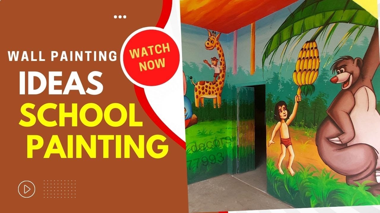 wall painting for school classroom wall designs YouTube