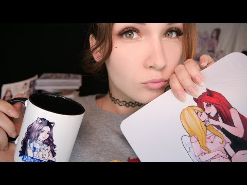 ASMR Whisper 📕👕🎧 about stickers, notebooks, T-shirts  [Subtitles] [Russian]