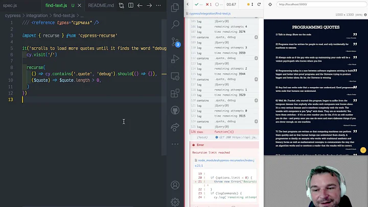 Use cypress-recurse To Scroll The Page Until It Loads The Text We Are Looking For
