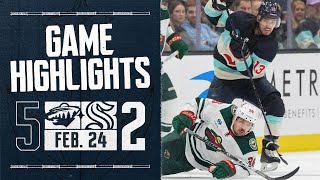 Minnesota Wild vs. Seattle Kraken | 2/24 Game Highlights