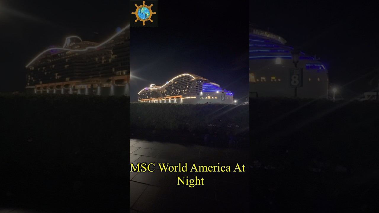 MSC World America lit up in Puerto Rico