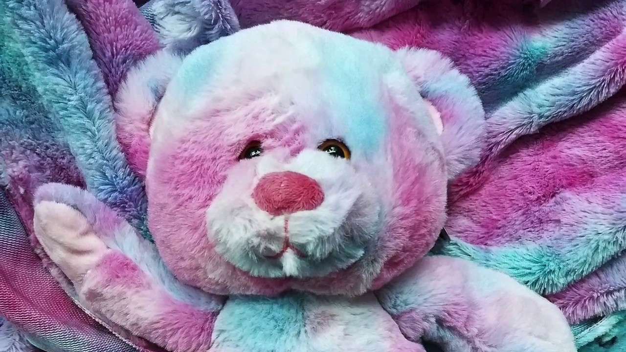 shaggy fabric in rainbow color