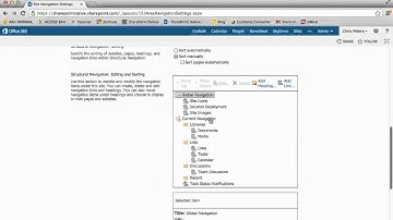 SharePoint Site Navigation Settings