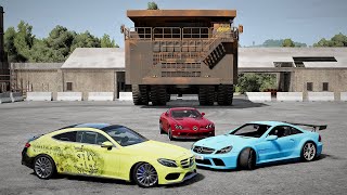 Giant Dump Truck Belaz VS Mercedes Benz Supersport Car - BeamNG.Drive