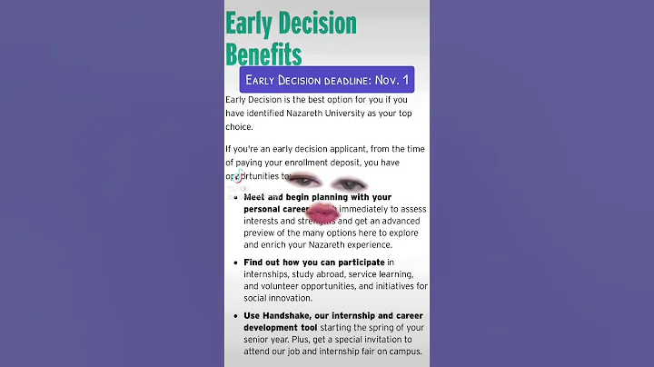 Early decision deadline: Nov. 1
