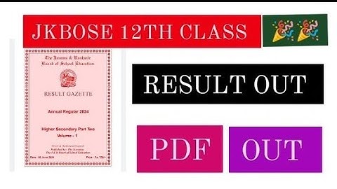 MUST WATCH PDF || JKBOSE 12th Class Result Pdf out , Biannual Private 2024