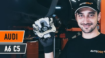 How to change rear brake caliper on AUDI A6 C5 Avant [TUTORIAL AUTODOC]