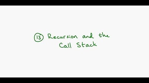 Programming in C++ - Part 13 - Recursion and the Call Stack