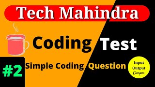 ⚡Tech Mahindra Latest Coding Question | TechMahindra InputOutputCampus