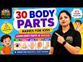 30 Body Parts Name for Kids | Learn Body Parts in English & Hindi | Jyoti Jain Kids Academy