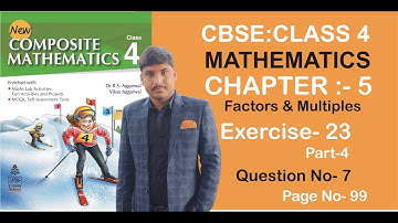 Factors & Multiples Exercise 23 Part 4  Class4th Math|Dr.RS & Vikas AggarwalSunil Parashar