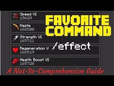 Minecraft A Quick Guide To The Effect Command Give Yourself Any Effect Youtube