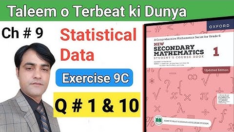 Exercise 9C Question 1 T10  II APS Maths 6th II New Secondary Mathematics Book1 Updated #taleem