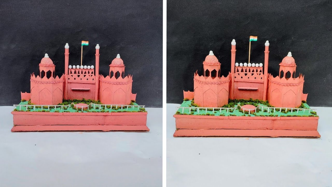 DIY Red Fort Making | Lal Qila Model Making With Cardboard and Paper