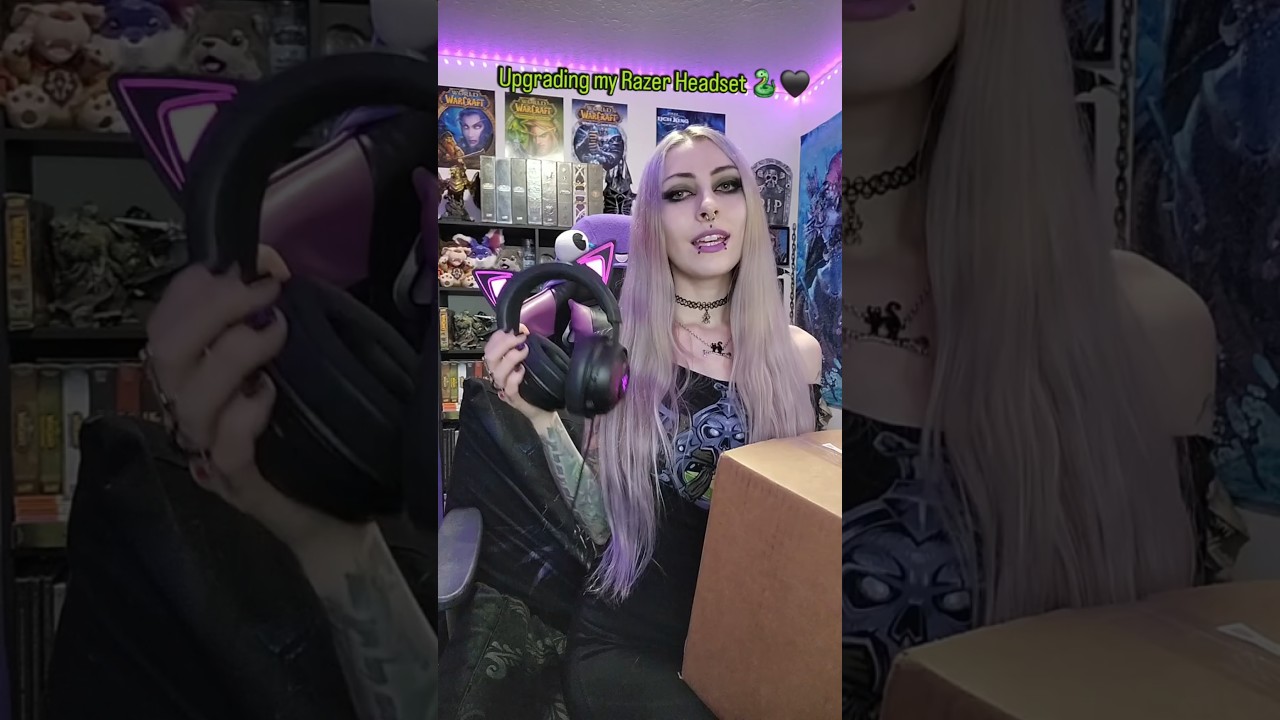 Обновил свою гарнитуру!! 💜 Распаковываю Razer Kraken Kitty V3 Pro Wireless 🐍🖤