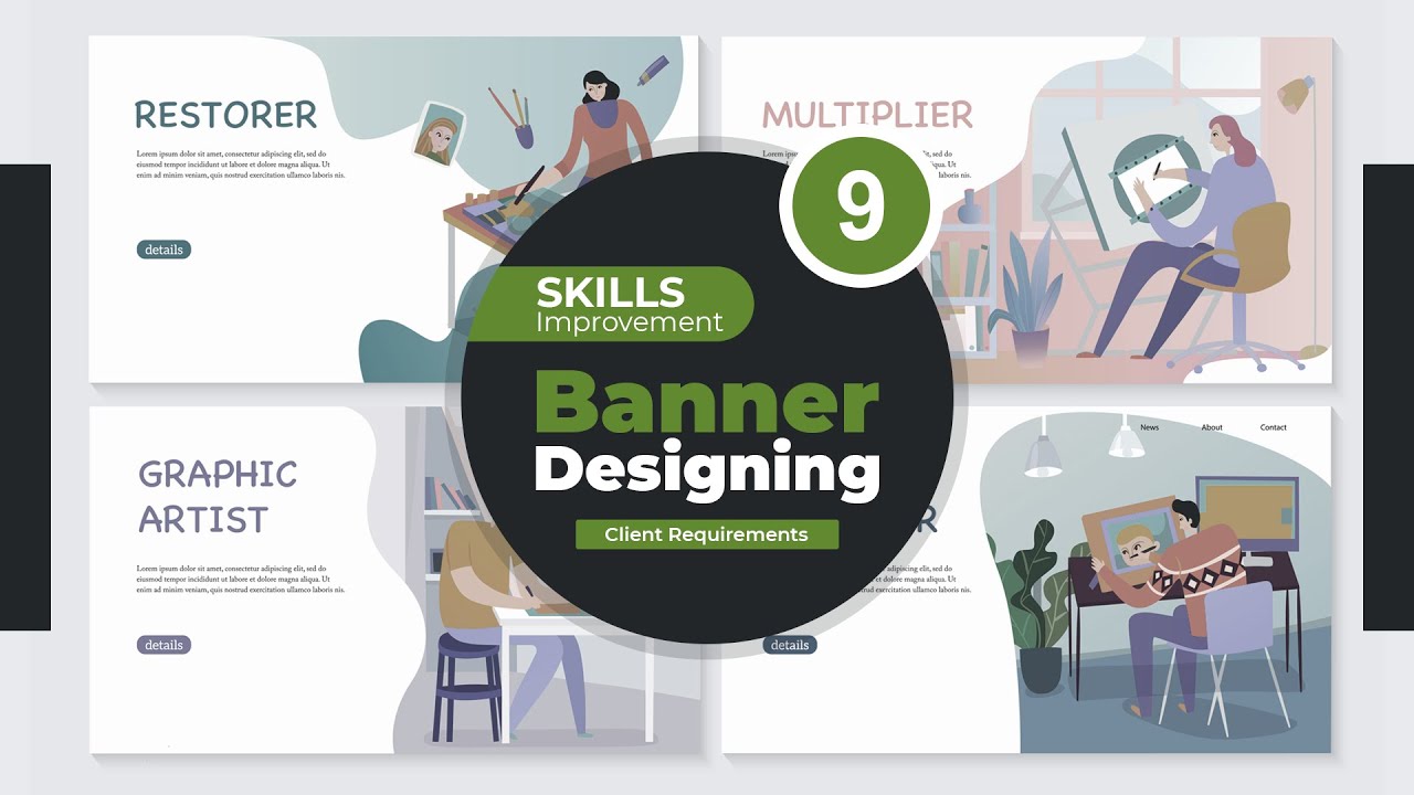 Website Banner Designing-Banner Designing in Adobe Photoshop CC 2020 Complete Course Part 9 Grafixco