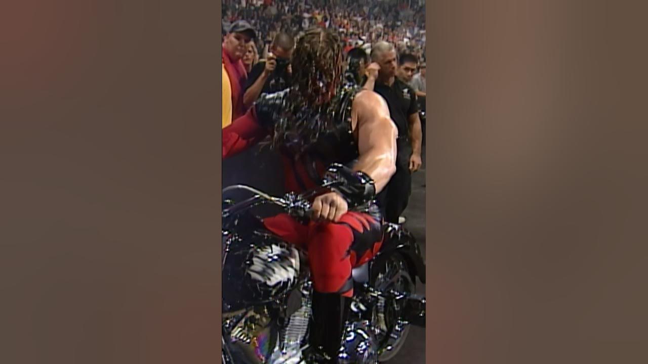 Kane rides off on Undertaker’s motorcycle! 🏍️ Kane rides off on Undertaker’s motorcycle! 🏍️