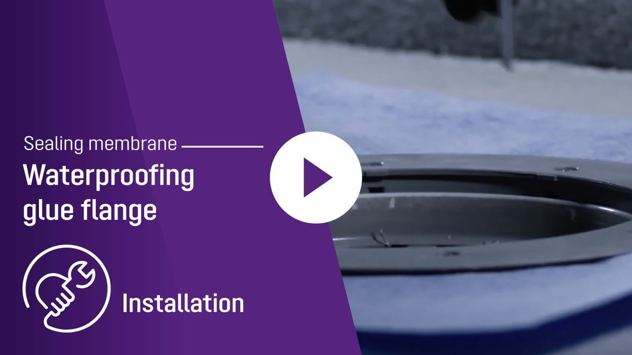 Installation video waterproofing sealing membrane glue flange YouTube
