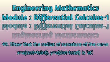 Show That The Radius Of Curvature Of The Curve x=a(cost+tsint), y=a(sint-tcost) Is 