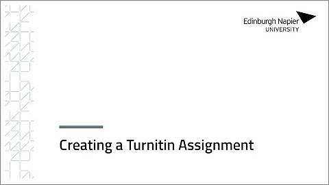 Creating a Turnitin Assignment