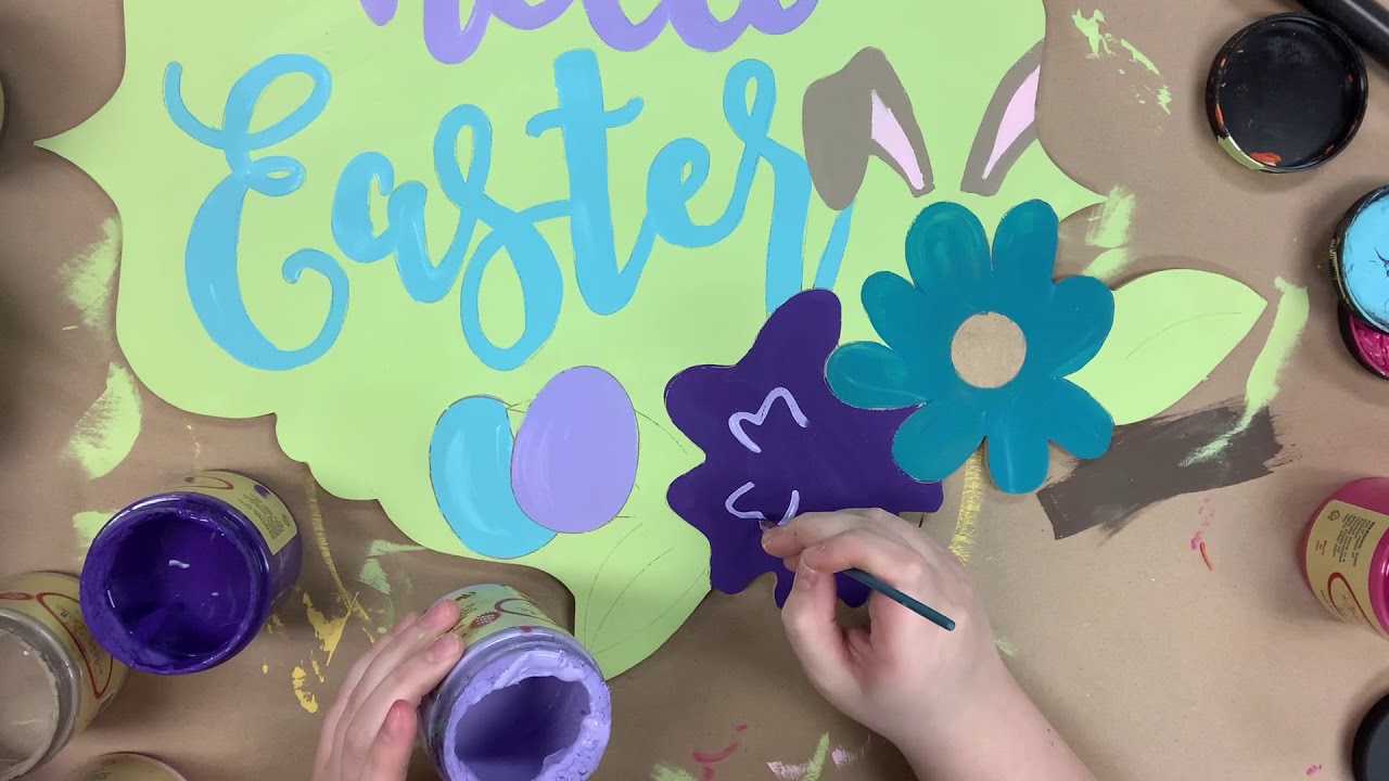 Hello Easter Floral Plaque Paint by Line Tutorial s7aa9