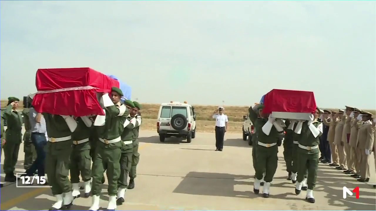 وصول جثماني الجنديين المغربيين اللذين قضيا في إفريقيا الوسطى وتشييع جنازتيهما