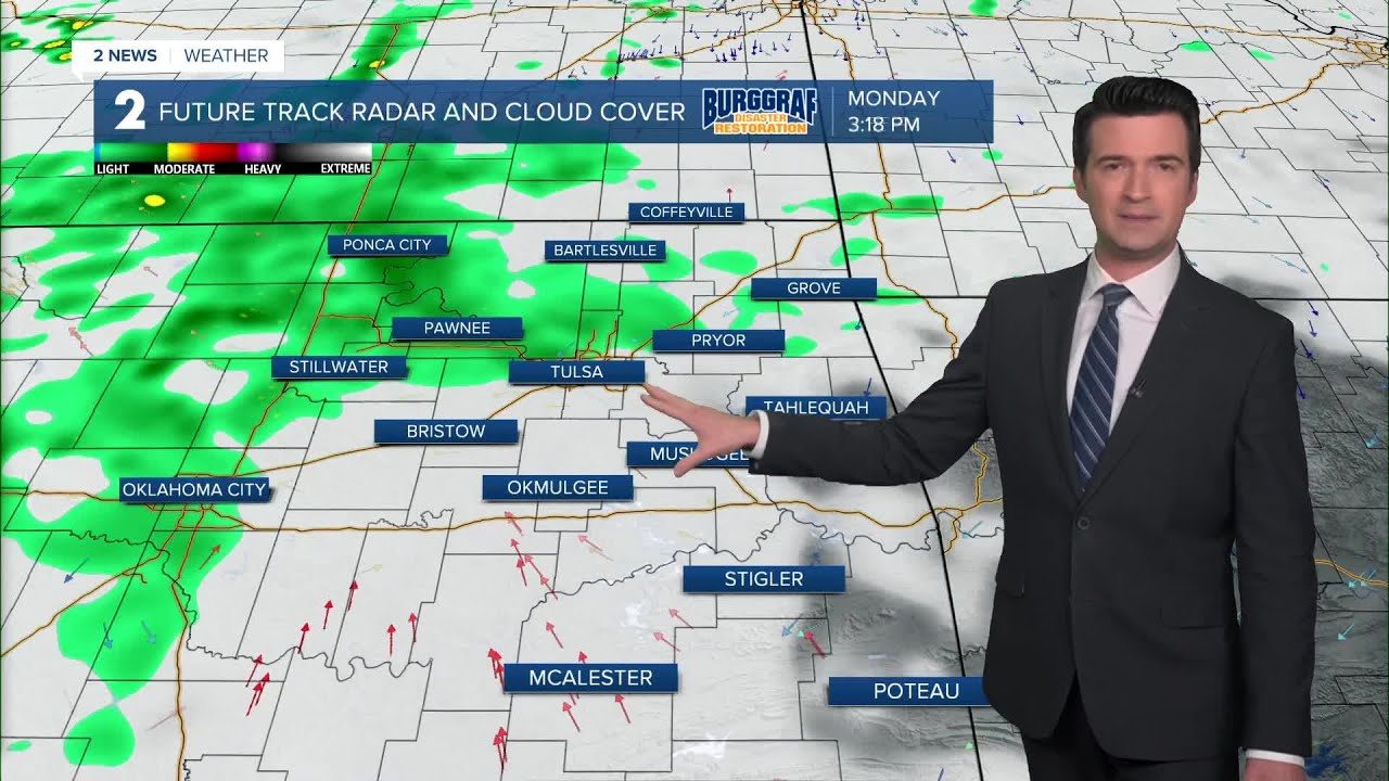 Rain showers overnight and Monday - YouTube