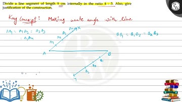 Divide a line segment of length \( 9 \mathrm{~cm} \) internally in ...