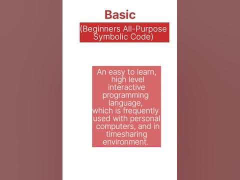 BASIC(Beginners All Purpose Symbolic Instruction Code) - YouTube