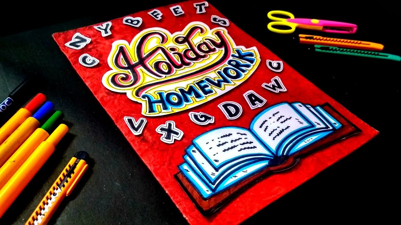 holiday homework front page design