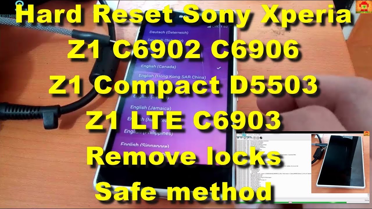 Hard Reset Sony Xperia Z1 C6902 C6903 C6906 D5503 Remove All Locks - YouTube