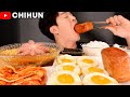 ASMR MUKBANG | WHOLE SPAM EGGS OCTOPUS RAMEN SEA WEED KIMCHI | POPULAR KOREAN FOOD EATING SHOW 먹방