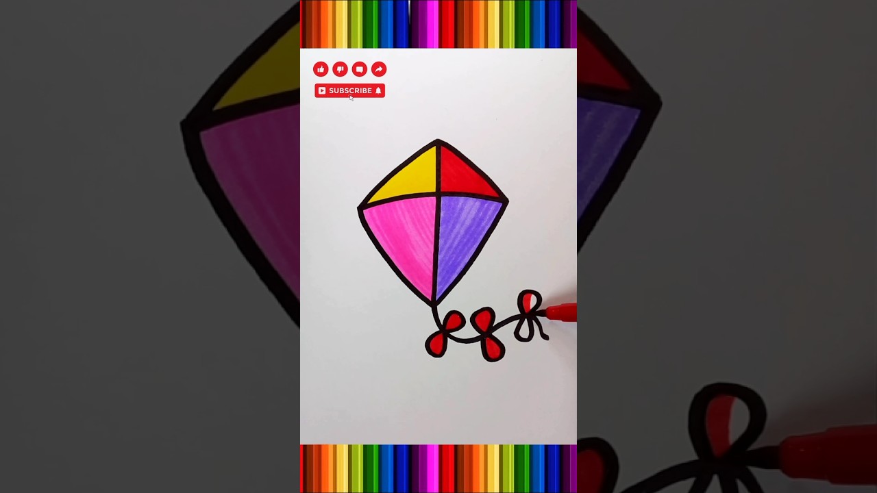 easy kite coloring 
