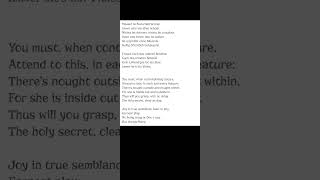Epirrhema (1827) - Johann Wolfgang von Goethe 🏞️ #shorts #metamortharsis #poetry