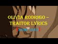 Olivia Rodrigo  - Traitor Lyrics (Cartoon Video)