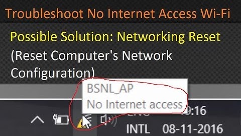 Thumbnail of 'Wi-Fi No Internet Access' Possible Solution: Networking Reset (Reset your Networking Configuration)