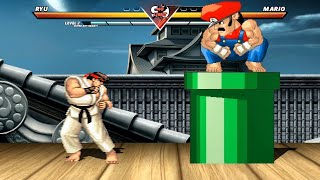 RYU vs SUPER MARIO - Highest Level Awesome Fight!