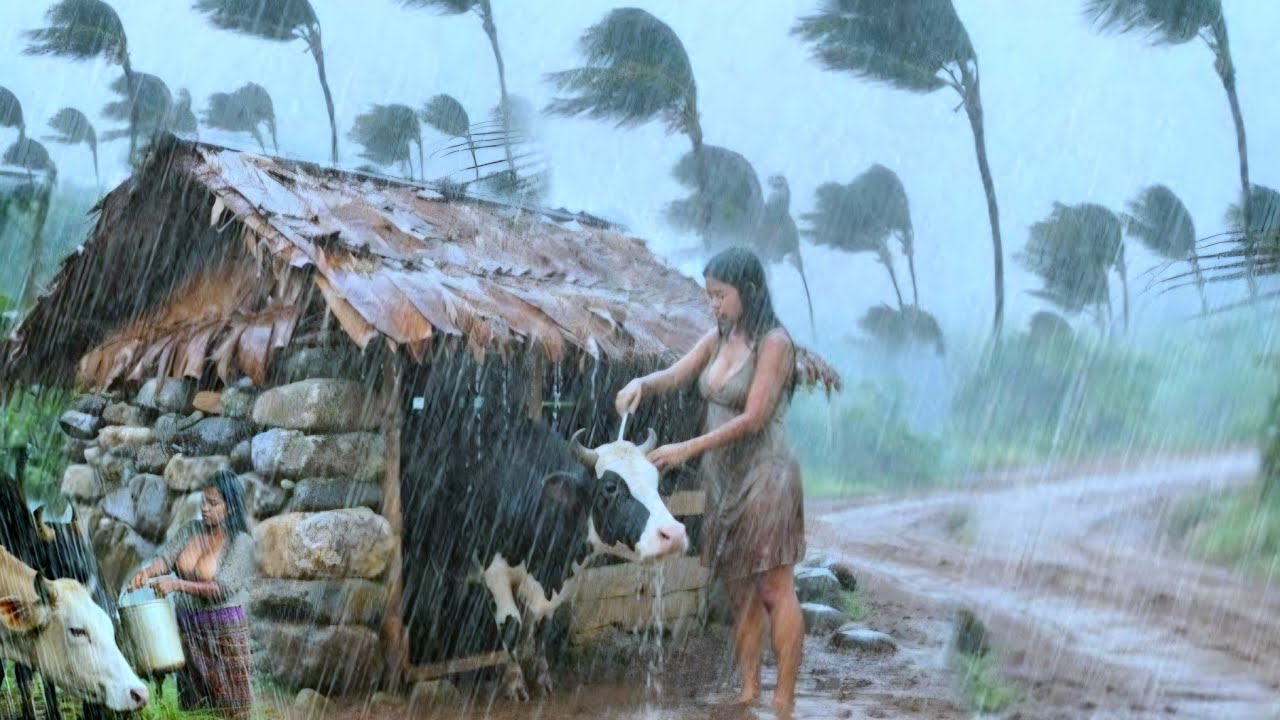 The Best Naturally Beautiful Rural Life During the Rain